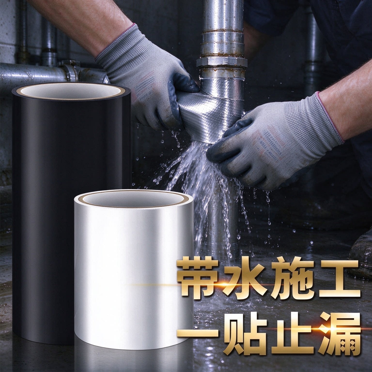 防水胶带强力补漏胶带高粘度超强透明粘水桶雨棚水箱塑料盆pvc水管止水漏水修补补漏神器堵漏王防水贴