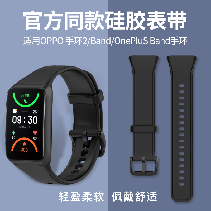浪乔适用OPPO柔软硅胶手环表带