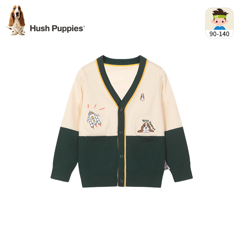 【清仓】暇步士童装男童毛衣小童春秋卡通开衫儿童V领针织衫外套