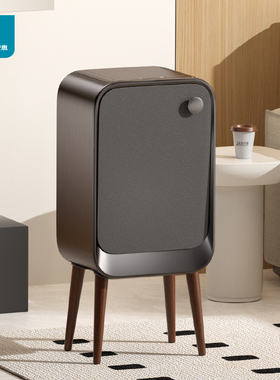 jah智能感应垃圾桶家用带盖高脚大容量轻奢高颜值木纹百搭电自动