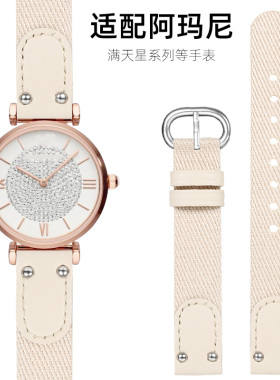 适配阿玛尼满天星尼龙手表带 AR11244/1926/1909摩天轮女表链14mm