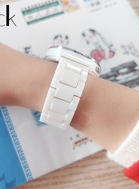 适配华为Watch GT3 PRO白色陶瓷手表带GT4 GT2男女士表链43/41mm