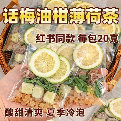 夏季话梅油柑薄荷茶水果茶