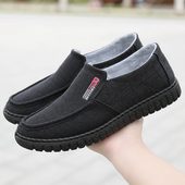 男士 帆布鞋 夏季 轻便软底老人休闲鞋 透气套脚中年爸爸鞋 老北京布鞋