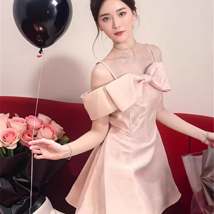 吊带裙子短裙立体大蝴蝶礼服