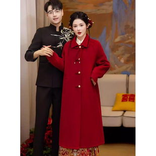 新中式 马面裙婚服 红色外套秋冬敬酒礼服国风喜庆新娘结婚订婚套装