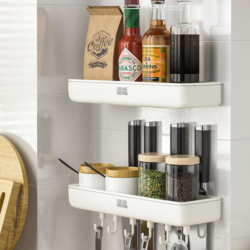 乐贴多功能调味品免打孔收纳架