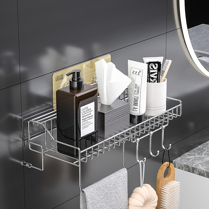 浴室多功能置物架不锈钢免打孔
