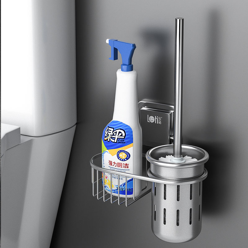 卫生间马桶刷架壁挂式打孔浴室