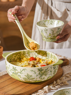 酸菜鱼大盆碗家用10寸铃兰大汤碗双耳汤盆陶瓷大号水煮鱼专用大碗