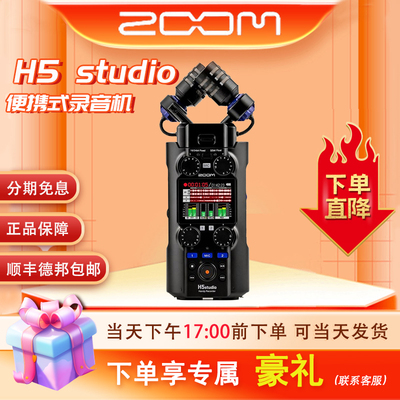 ZOOM录音机H5s H6studio 32bit数码录音笔专业调音台单反同步内录