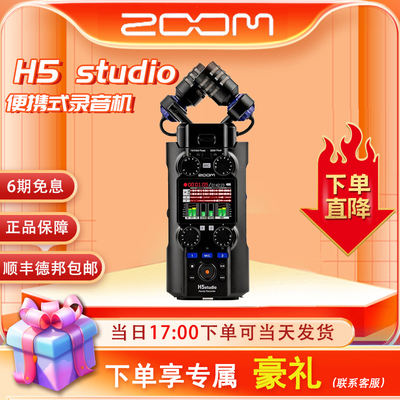 ZOOM录音机H5studio 32bit数码录音笔专业录音调音台单反同步内录
