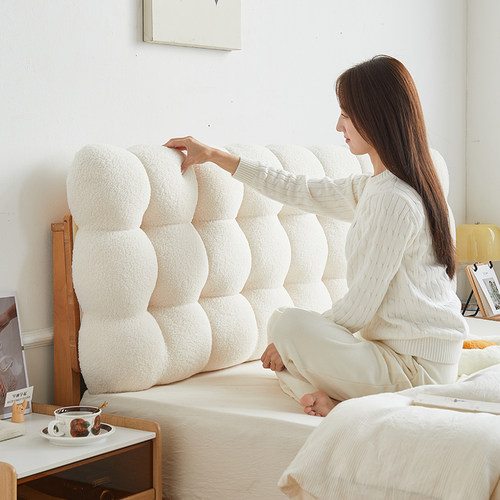 小雪球床头软包靠背垫榻榻米无床头靠垫奶油风靠背2025新款大靠枕