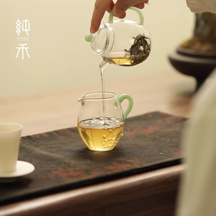 女士小公道杯高级感小青柑泡茶海手工玻璃分茶器耐热家用功夫茶具