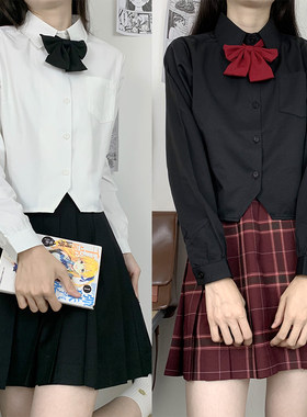 JK制服白衬衫短款显高百搭上衣