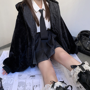 仿獭兔毛皮草中长款2024新款加厚连帽大衣韩版宽松毛绒绒外套女冬