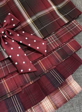 【红色格裙合集】JK制服新年格原创正版半身裙格子裙百褶裙日系