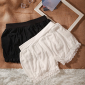 黑白色蕾丝防走光安全裤 海月社 薄款 夏季 JK制服百褶格裙打底短裤