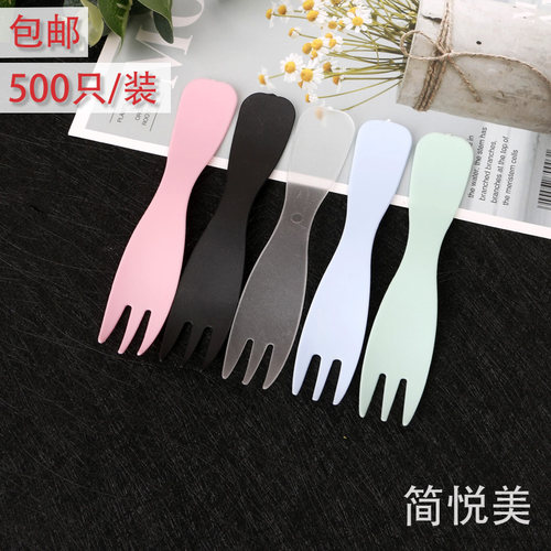 水果叉蛋糕甜品一次性独立波浪叉