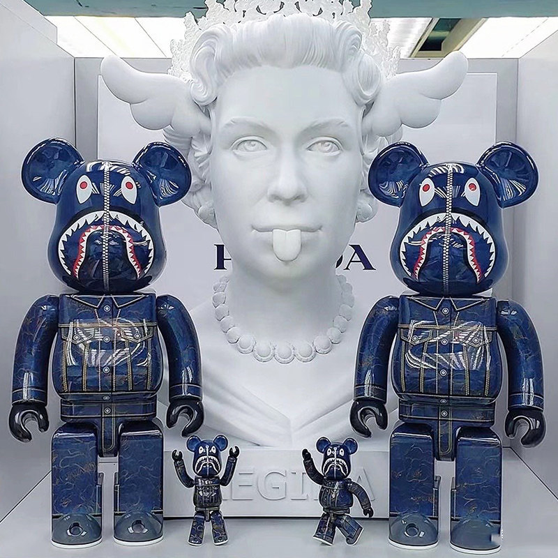 bearbrick暴力熊bape李维斯levis联名熊王积木熊手办摆件送礼物