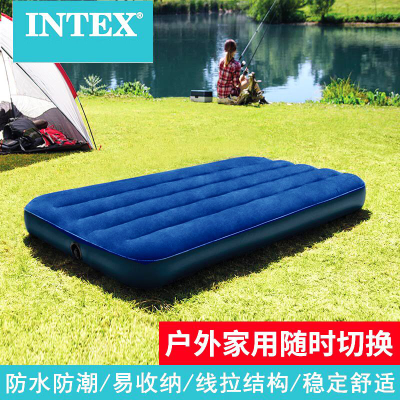 INTEX加厚款成人充气浮床水上漂