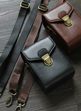 适用索尼zv-1相机包斜挎 黑卡rx100m6 M5A m4 m7皮套理光GR3X佳能G7X3 g7xM2 sx740 g9x单肩包复古松下lx10