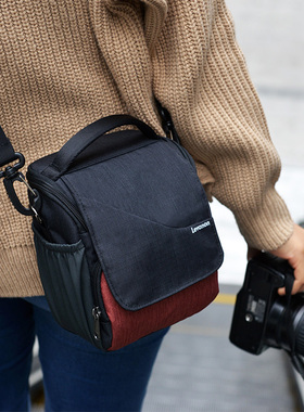 单反相机包单肩适用佳能5d4/850d/800d/200d/m50索尼微单A7C/A7RM3/A6300/A6100斜挎包便携摄影包富士xt4尼康