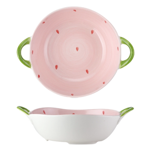 陶瓷双耳汤碗可爱少女心高颜值泡面碗螺蛳粉碗大号汤盆网红餐具