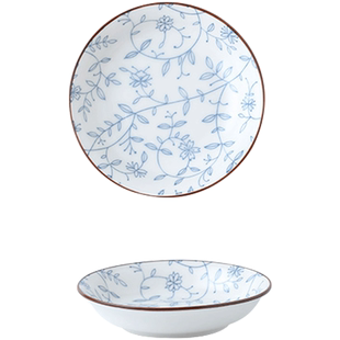 线唐草釉下彩陶瓷调味碟小碟子家用2025新款日式蘸料碟酱油碟醋碟