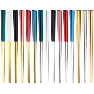 宴客304不锈钢筷子家用轻奢北欧防滑防霉耐高温高颜值高档金属筷