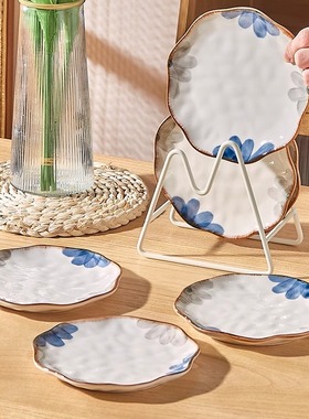 家用6寸日式釉下彩陶瓷吐骨头碟小号盘子蘸料碟小吃碟餐桌垃圾盘