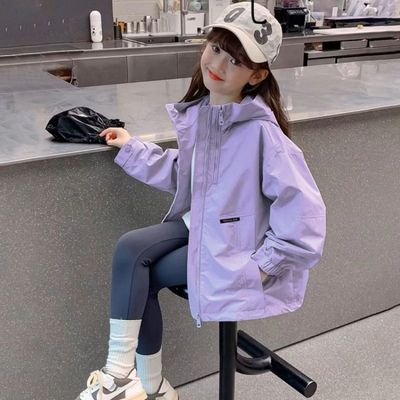 女童冲锋衣风衣外套2025秋冬新款