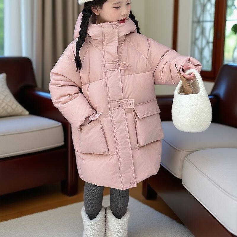 女童洋气加厚棉衣外套2026冬季新款中长款棉袄中大童韩版洋气棉服
