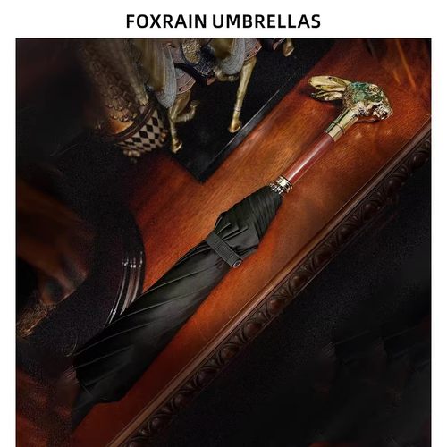 FOXRAIN二折动物头商务复古雨伞