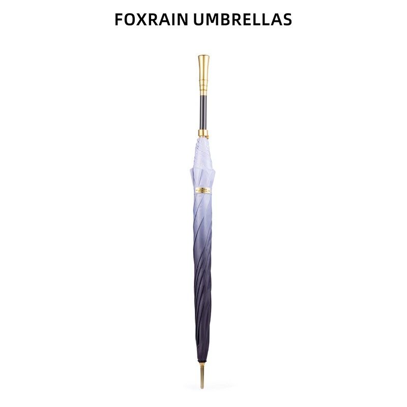 foxrain复古渐变长柄遮阳直杆英伦贵族伞高端定制高级感女晴雨伞