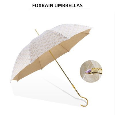 foxrain雨狐复古长柄雨伞女蕾丝贵族弯柄伞高级感防晒高端定制