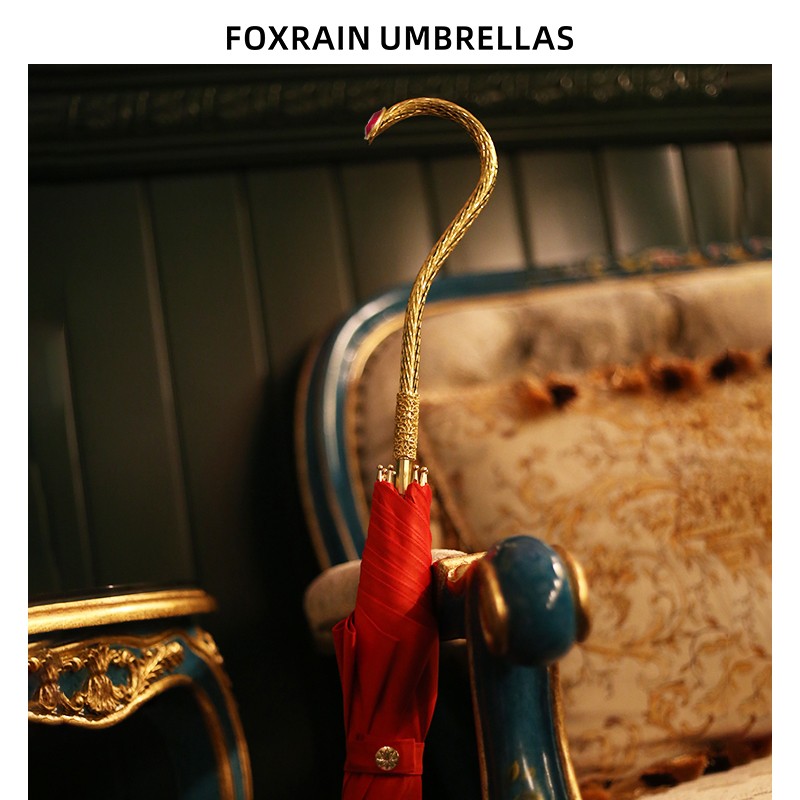 FOXRAIN婚庆红色伞长柄个性轻奢