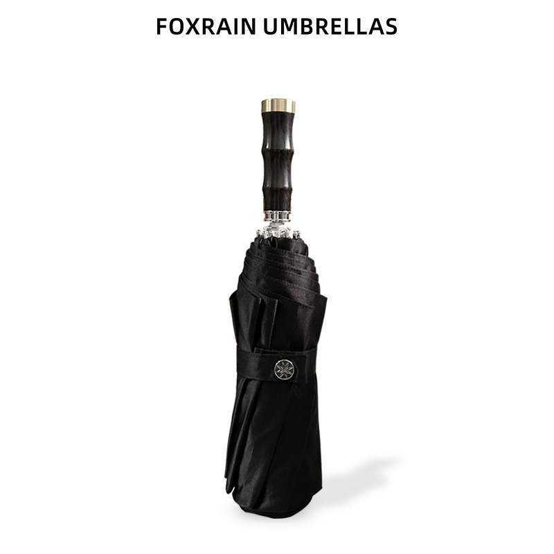 foxrain复古晴雨两用实木折叠伞
