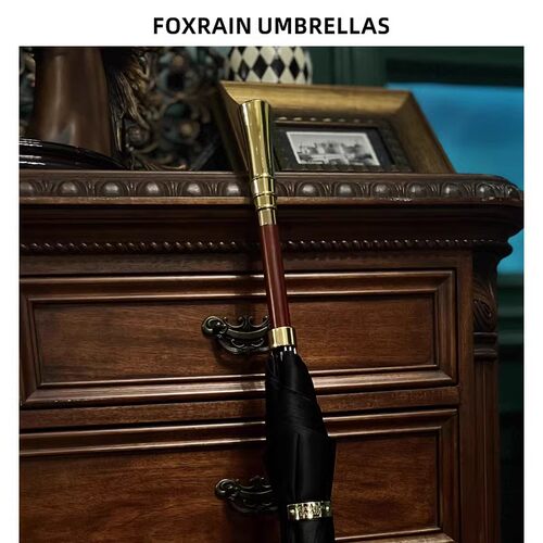 FOXRAIN复古雨伞长柄直杆