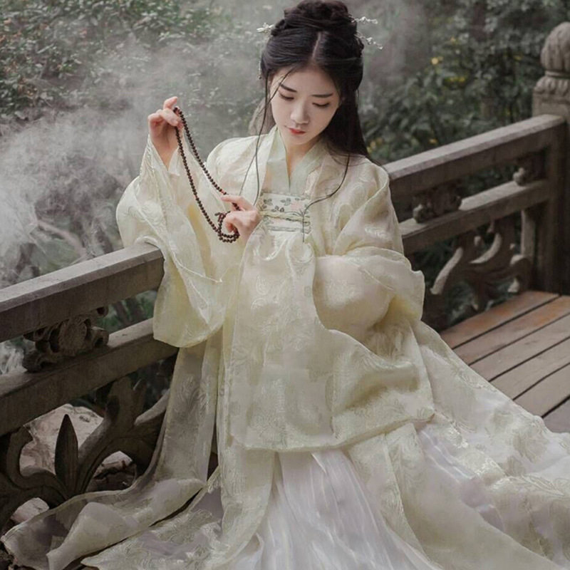 古装女汉服明星同款夏中国风广袖改良版成人汉素女装春秋齐胸襦裙