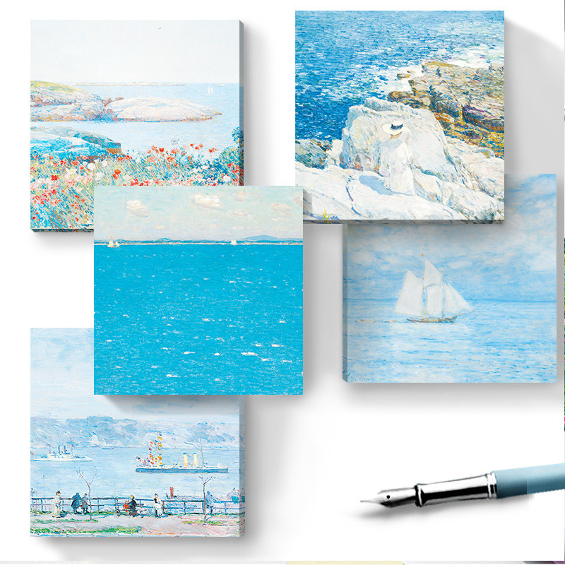 墨染文坊 蔡尔德天水一色海蓝之谜文艺大海世界油画艺术风手帐便条本