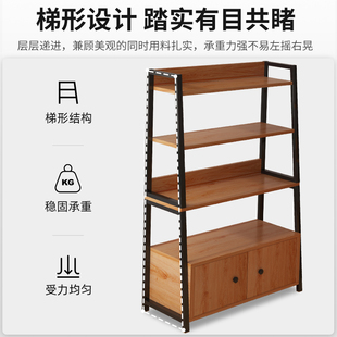 优选置物架落地收纳架带柜门w储物展示架子家用柜子便利店商超货.