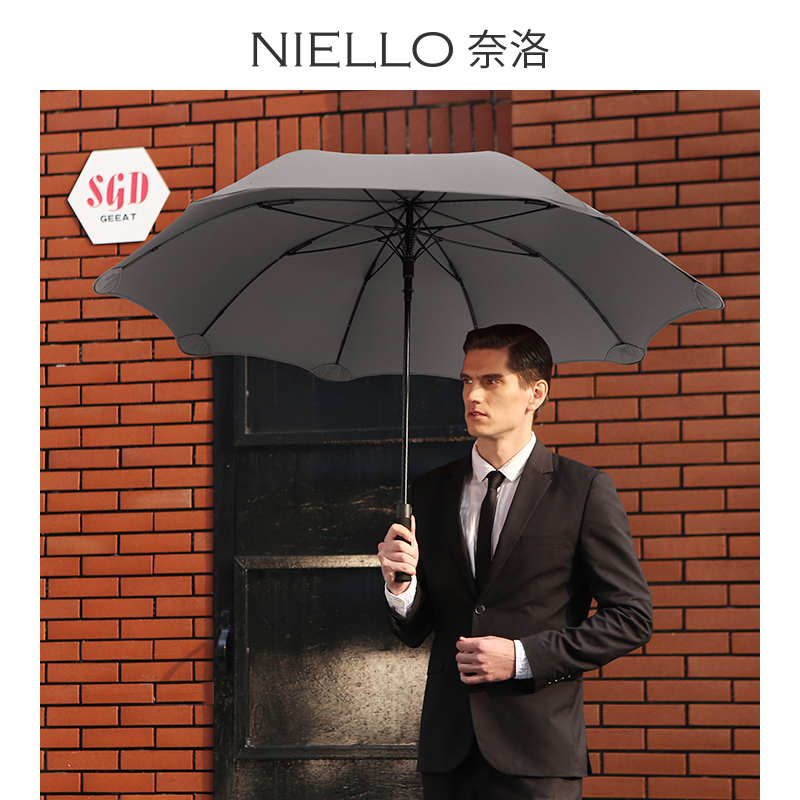 优选IELLO超大长o柄伞自动加固抗风防暴雨伞男士商务高端礼品创,