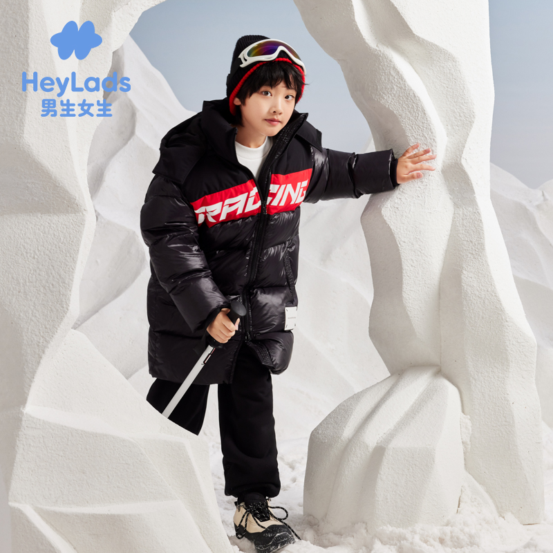 男生女生男大童时尚字母连帽羽绒服NCYAJ43037A