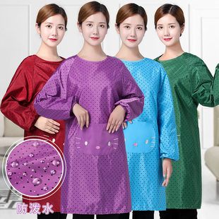 新款 日系可爱大人罩衣外套女家用厨房防水防油围裙男工作服秋冬季