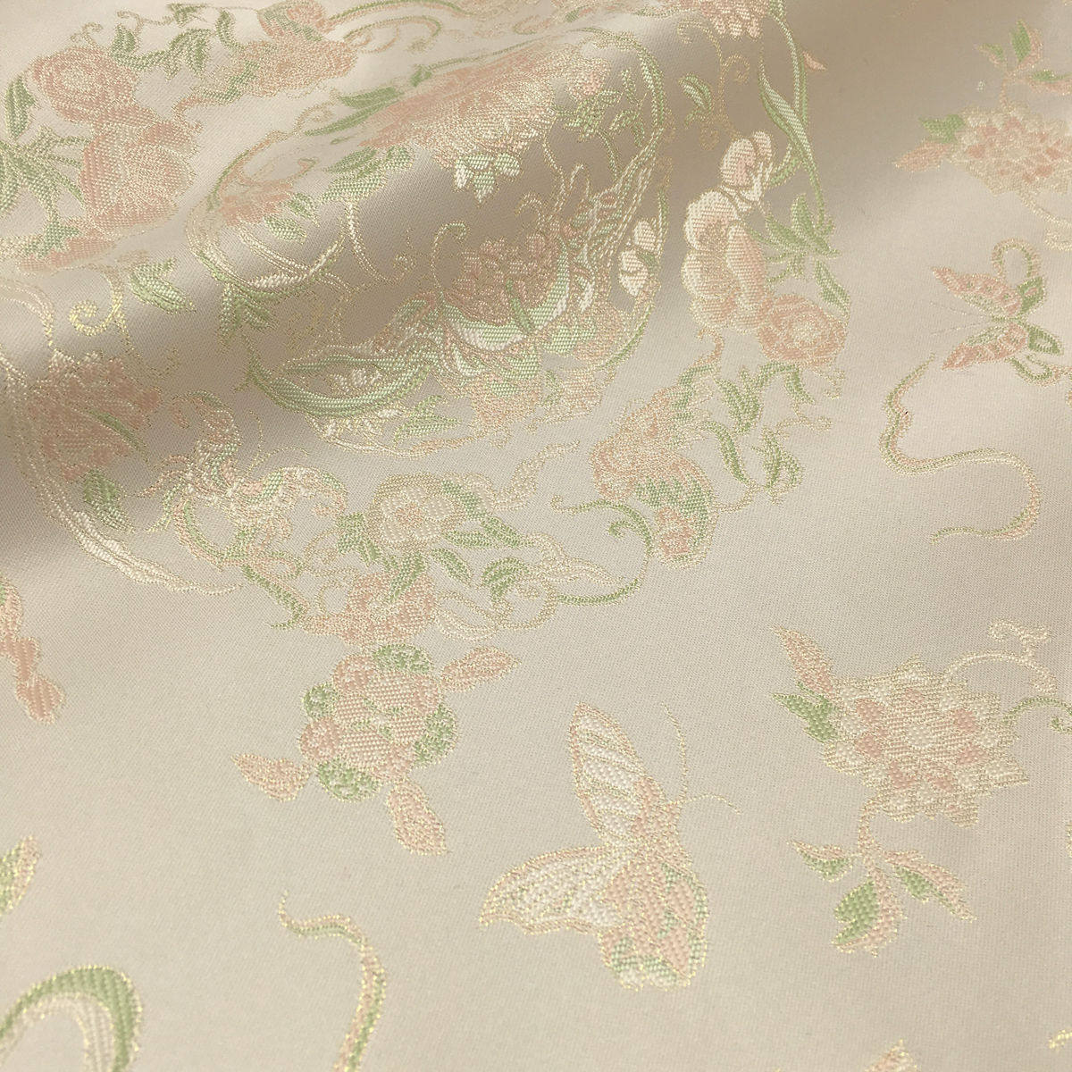 一米价 蜜瓜黄色图腾花卉图案提花面料 春季新品 裙子 服饰 布料