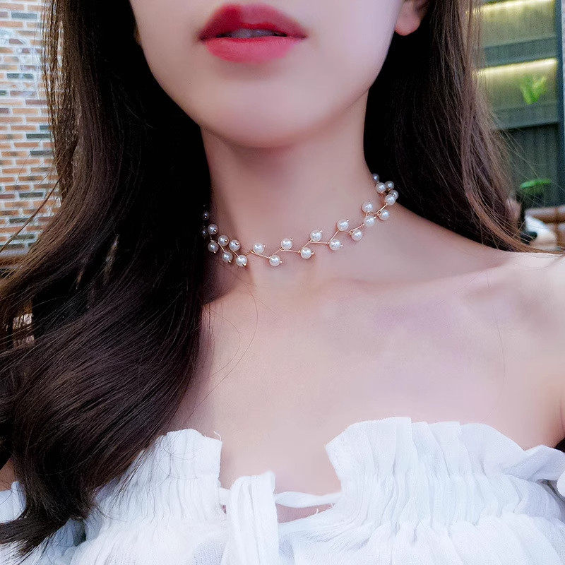 超美百搭项链女蕾丝锁骨链韩版脖子饰品颈带项圈脖颈简约学生颈链