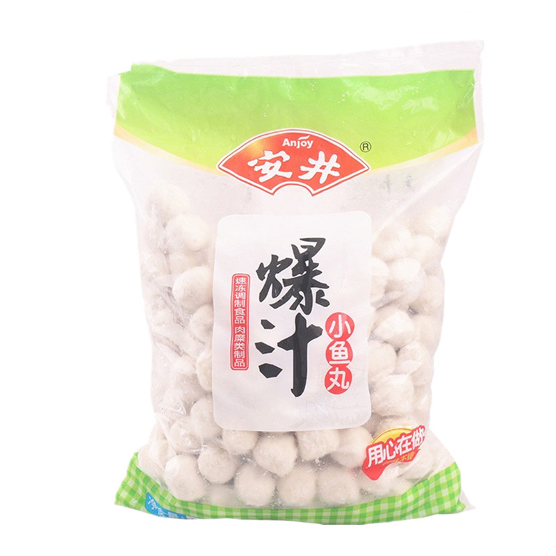 安井爆汁小鱼丸带馅福州鱼丸安井丸子5斤关东煮麻辣烫串串香食材
