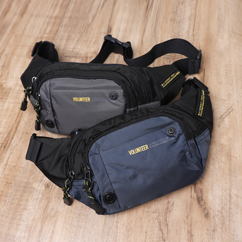 潮牌小腰包男牛津布户外多功能运动手机包男士帆布单肩背包斜挎包