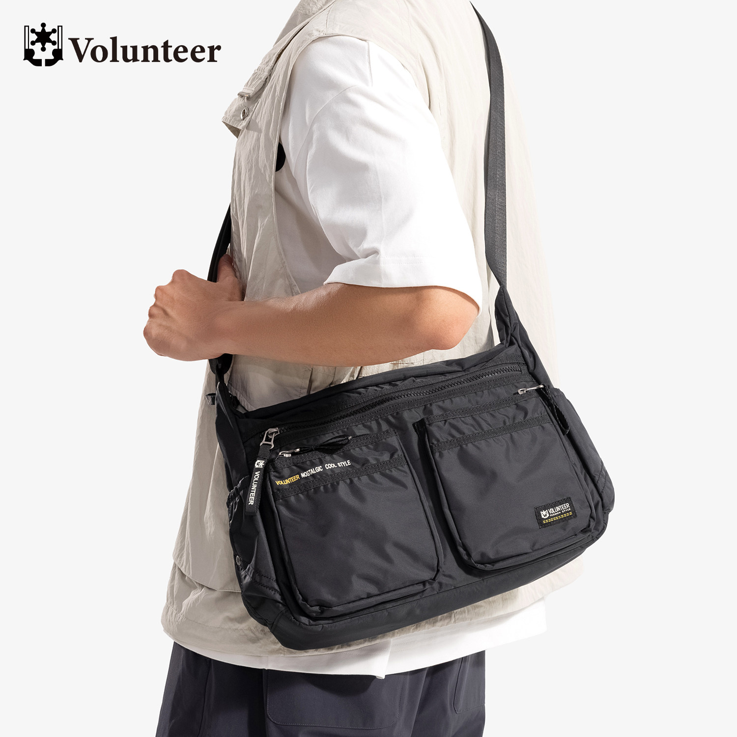 华朗迪尔男士斜挎包新款时尚通勤包男牛津布包多口袋轻便单肩包男,箱包皮具/热销女包/男包,男士包袋,淘宝优惠券,粉丝福利购,淘宝优惠卷